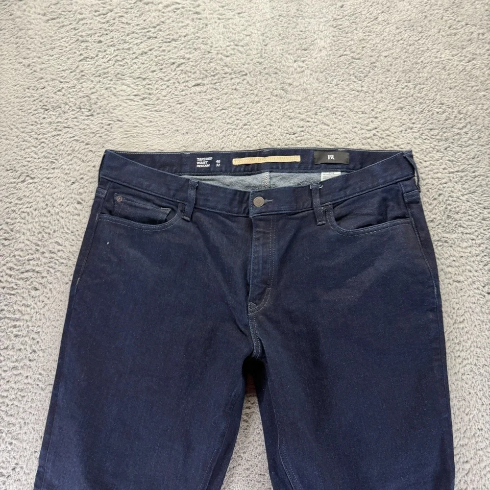 Banana Republic Jeans Mens 40x32‎ Blue Cotton Denim Tapered Leg Workwear Stretch